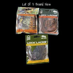 Lock Laces Heavy Duty Elastic No Tie Boot Laces 72" - Water Resistant, 3 Sets